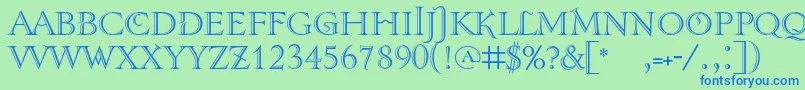 Tenebrashaded Font – Blue Fonts on Green Background