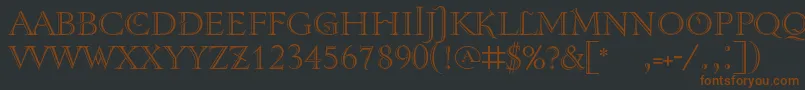 Tenebrashaded-fontti – ruskeat fontit mustalla taustalla