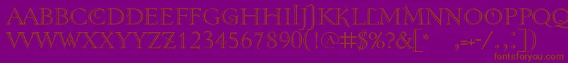 Tenebrashaded-Schriftart – Braune Schriften auf violettem Hintergrund