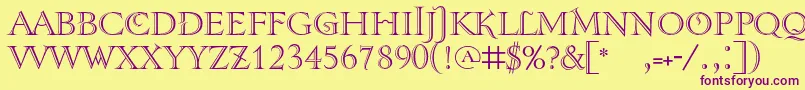 Tenebrashaded Font – Purple Fonts on Yellow Background
