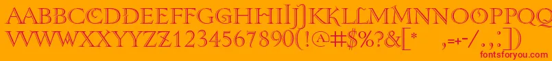 Tenebrashaded-Schriftart – Rote Schriften auf orangefarbenem Hintergrund