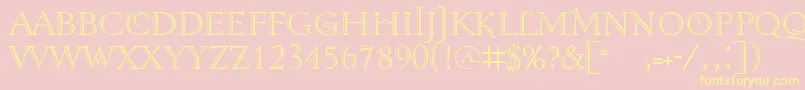 Tenebrashaded Font – Yellow Fonts on Pink Background