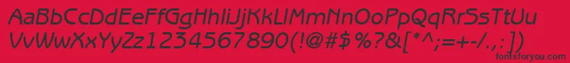 Czcionka ExpressDecoGothicSsiItalic – czarne czcionki na czerwonym tle