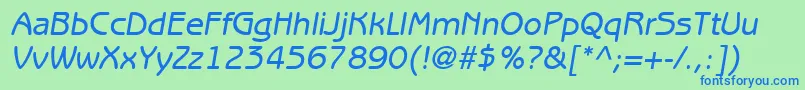 フォントExpressDecoGothicSsiItalic – 青い文字は緑の背景です。