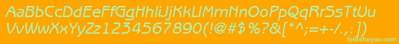 ExpressDecoGothicSsiItalic Font – Green Fonts on Orange Background