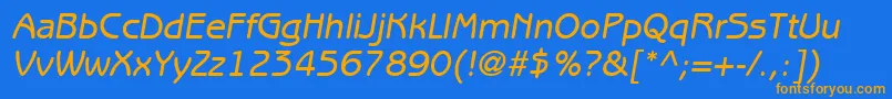 ExpressDecoGothicSsiItalic Font – Orange Fonts on Blue Background