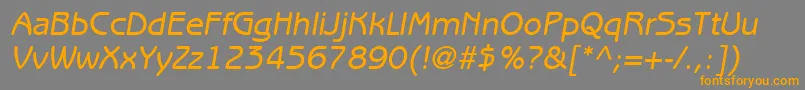 ExpressDecoGothicSsiItalic-Schriftart – Orangefarbene Schriften auf grauem Hintergrund