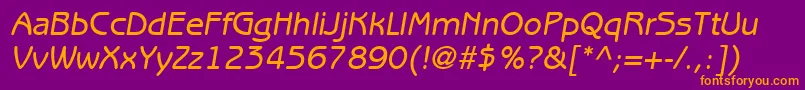 ExpressDecoGothicSsiItalic Font – Orange Fonts on Purple Background