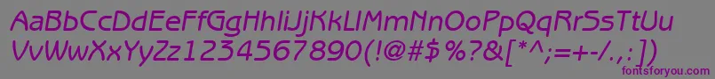 ExpressDecoGothicSsiItalic Font – Purple Fonts on Gray Background