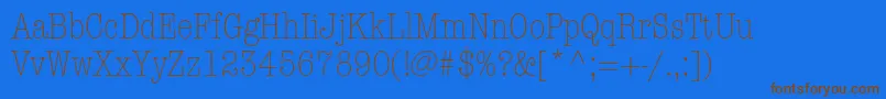 AmericantypewriterstdLtcnd Font – Brown Fonts on Blue Background