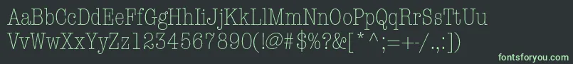 AmericantypewriterstdLtcnd-fontti – vihreät fontit mustalla taustalla