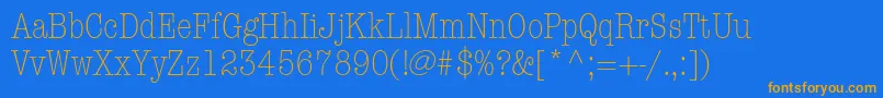 AmericantypewriterstdLtcnd Font – Orange Fonts on Blue Background