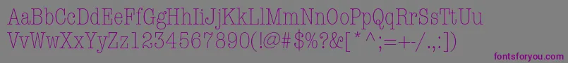 AmericantypewriterstdLtcnd Font – Purple Fonts on Gray Background