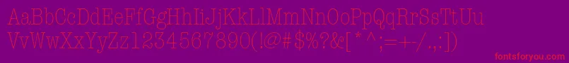 Police AmericantypewriterstdLtcnd – polices rouges sur fond violet