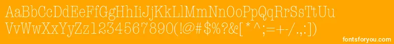 AmericantypewriterstdLtcnd Font – White Fonts on Orange Background