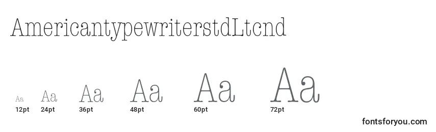 Размеры шрифта AmericantypewriterstdLtcnd