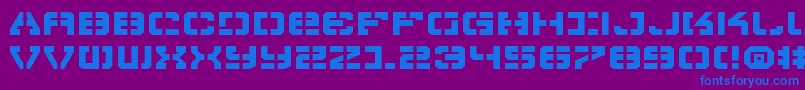 フォントVyperExpanded – 紫色の背景に青い文字