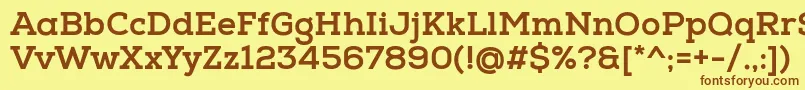 フォントNexaSlabXbold – 茶色の文字が黄色の背景にあります。