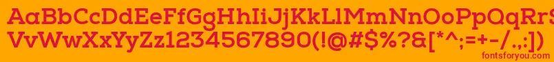 NexaSlabXbold Font – Red Fonts on Orange Background