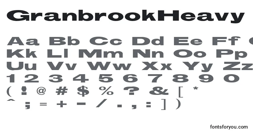 A fonte GranbrookHeavy – alfabeto, números, caracteres especiais