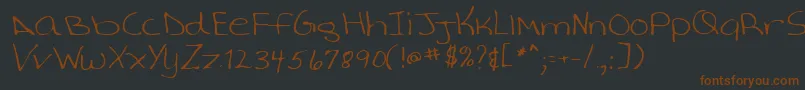 Lehn022-fontti – ruskeat fontit mustalla taustalla