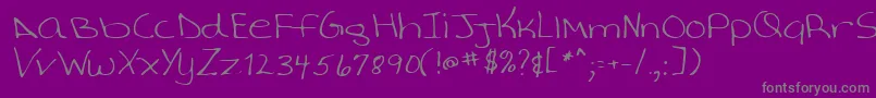 Lehn022-Schriftart – Graue Schriften auf violettem Hintergrund