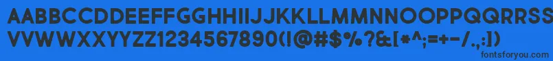 MarketFreshBoldAllCaps Font – Black Fonts on Blue Background