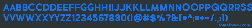MarketFreshBoldAllCaps Font – Blue Fonts on Black Background