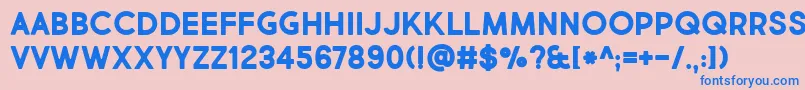 フォントMarketFreshBoldAllCaps – ピンクの背景に青い文字