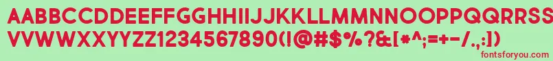 MarketFreshBoldAllCaps Font – Red Fonts on Green Background