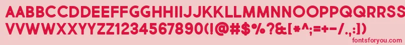 フォントMarketFreshBoldAllCaps – ピンクの背景に赤い文字