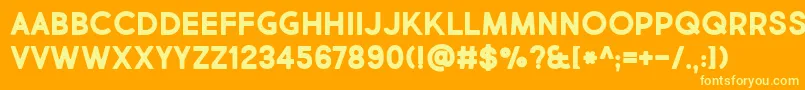 フォントMarketFreshBoldAllCaps – オレンジの背景に黄色の文字