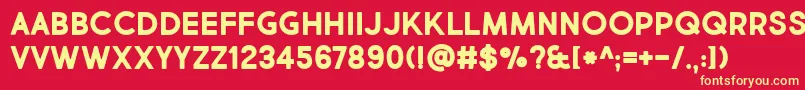 MarketFreshBoldAllCaps Font – Yellow Fonts on Red Background