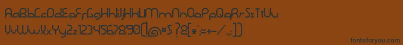 フォントDawnerBold – 黒い文字が茶色の背景にあります