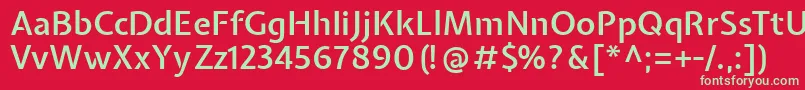 フォントExpletussansSemibold – 赤い背景に緑の文字