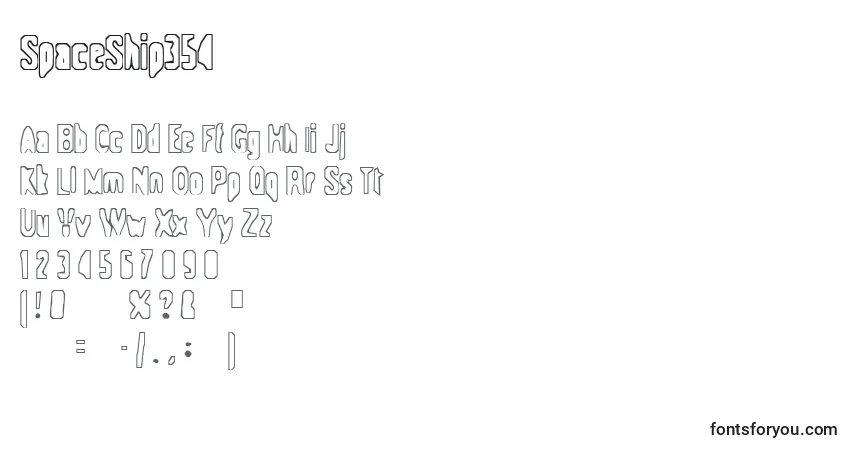 Czcionka SpaceShip354 – alfabet, cyfry, specjalne znaki