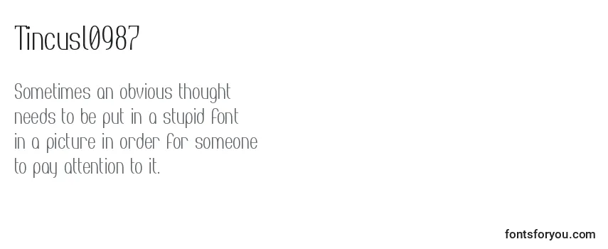 Schriftart Tincusl0987