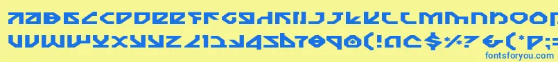 Nostroe Font – Blue Fonts on Yellow Background