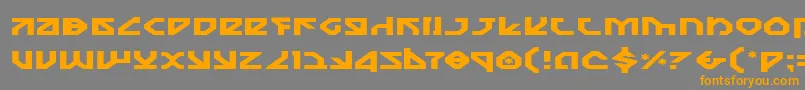 フォントNostroe – オレンジの文字は灰色の背景にあります。