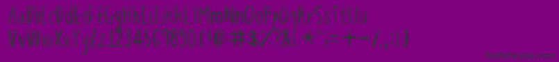 HapolePencil-Schriftart – Schwarze Schriften auf violettem Hintergrund