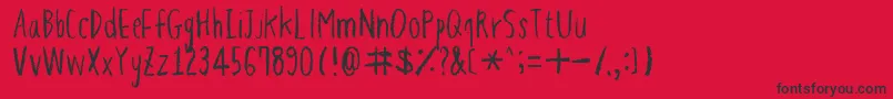 HapolePencil Font – Black Fonts on Red Background