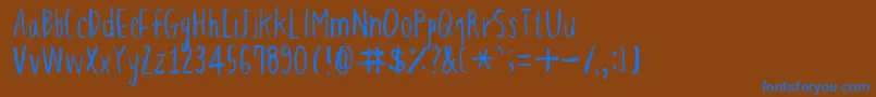 フォントHapolePencil – 茶色の背景に青い文字