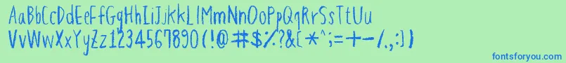 HapolePencil Font – Blue Fonts on Green Background