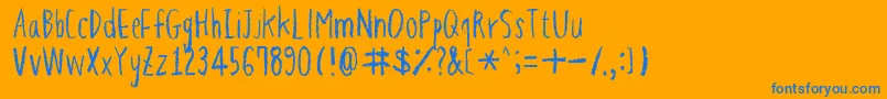 HapolePencil Font – Blue Fonts on Orange Background