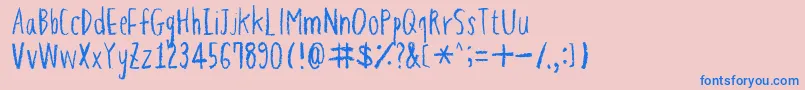 HapolePencil-fontti – siniset fontit vaaleanpunaisella taustalla