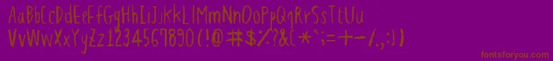 HapolePencil-Schriftart – Braune Schriften auf violettem Hintergrund