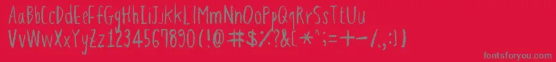 HapolePencil Font – Gray Fonts on Red Background