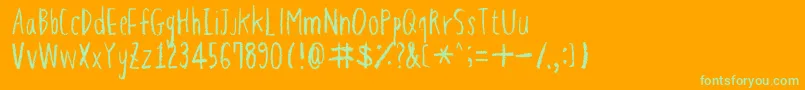 HapolePencil Font – Green Fonts on Orange Background