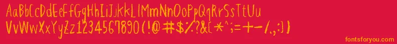 HapolePencil-Schriftart – Orangefarbene Schriften auf rotem Hintergrund
