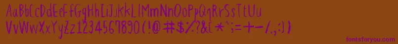 HapolePencil-fontti – violetit fontit ruskealla taustalla